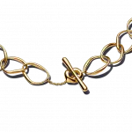 Organically shaped link 14k gold-plated necklace