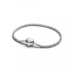 Faceted snake chain sterling silver bracelet with engravable heart clasp
