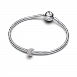 Textured moon sterling silver mini charm