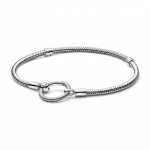 Серебряный браслет змейка и застежка PANDORA O