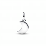 Moon sterling silver double dangle with moonstone iridescent glass