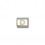 Composable Classic GLITTER LETTER steel, enamel and 18k gold (D)
