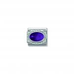 Composable Classic STONES in stainless steel with 925 sterling silver setting and detail (02_AMETHYST)