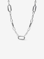 Sterling silver small-link necklace with five openable links