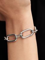 Sterling silver link bracelet with 3 large openable links