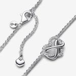 Серебряное колье Infinity Heart с прозрачными фианитами