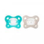 Пустышка Chicco PhysioForma Dual Soft силиконовая голубая 6-16м 2 шт