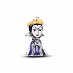 Disney Evil Queen sterling silver and 14k gold-plated charm with salsa red crystal, black, red and purple enamel