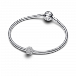 Textured paw sterling silver mini charm