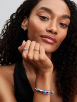 Disney Stitch snake chain sterling silver bracelet with purple, black and blue enamel