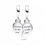 Подвеска из стерлингового серебра с разрезным сердцем и прозрачным кубическим цирконием