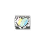Composable Classic SYMBOLS in stainless steel, enamel and 925 sterling silver (37_Multicolor raised heart)