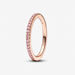 14k Rose gold-plated ring with fancy fairy tale pink cubic zirconia