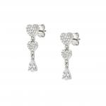 LUCENTISSIMA earrings in 925 sterling silver and cz (PENDANTS) (001_Silver Heart)