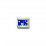 Composable Classic PLATES steel   enamel and 18k gold (44_Stars Blue Plate)