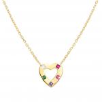 CARISMATICA necklace in 925 sterling silver and fine cz, Yellow gold (021_Mixed heart)