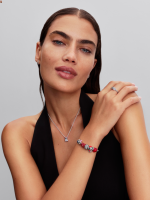 Disney Stitch sterling silver charm with red Murano glass, black and green enamel