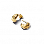 Rippled 14k gold-plated hoop earrings