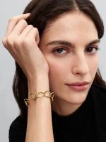 Organically shaped link14k gold-plated bracelet