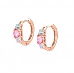 COLOR WAVE earrings in 925 sterling silver and cubic zirconia (Rose Gold)