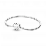 Snake chain sterling silver bracelet with engravable heart clasp