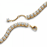 14k gold-plated tennis bracelet with clear cubic zirconia