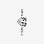 Серебряное кольцо Heart с прозрачным фианитом