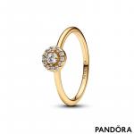 14k Gold-plated ring with clear cubic zirconia