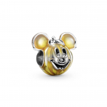 Серебряный шарм Disney Mickey Pumpkin с прозрачной оранжевой эмалью