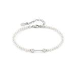 SEIMIA bracelet in 925 sterling silver with stones (028_PEARL and Silver fin,)