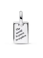 Travel sterling silver dangle with white and blue lab-created opal