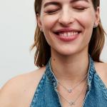 Серебряное колье Heart с прозрачным фианитом