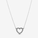 Серебряное колье Heart с прозрачными фианитами