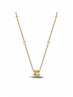 Bee 14k gold-plated collier with vibrant yellow and clear cubic zirconia