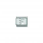 Composable Classic ALPHABETH stainless steel  Cub  zirc and 925 sterling silver (06_F)
