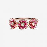 Кольцо Daisy PANDORA Rose с прозрачным кубическим цирконием и розовой эмалью