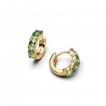 14k gold-plated hoop earrings with mint green crystal