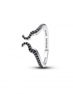 Disney Maleficent sterling silver ring with black crystal