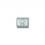 Composable Classic ALPHABETH stainless steel  Cub  zirc and 925 sterling silver (15_O)
