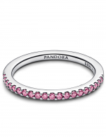 Sterling silver ring with fancy pink cubic zirconia