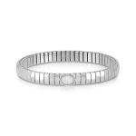 XTE stainless steel, 925 sterling silver and gemstones bracelet (GDR) (WHITE OPAL (SYNTHETIC))