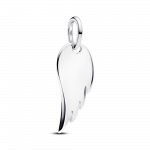 Engravable angel wing sterling silver pendant