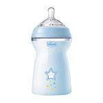 Бутылочка Chicco Natural Feeling голубая быстрый поток 6м+ 330 мл