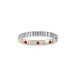 EXTENSION N.Y. Bracelet (S) in stainless steel with 18k gold, Cubic Zirconia and stones (CORAL)