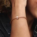 14k Rose gold-plated clip with clear cubic zirconia