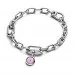 Engravable evil eye sterling silver mini dangle with Murano glass