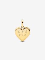 Engravable textured heart 14k gold-plated medallion