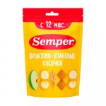 Фруктово-злаковые кусочки Semper банан и яблоко 12м+