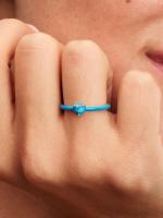 Heart sterling silver ring with imitation turquoise and turquoise enamel