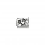 Composable Classic OXIDIZED SYMBOLS in st steel and 925 sterling silver (86_Musical notes)